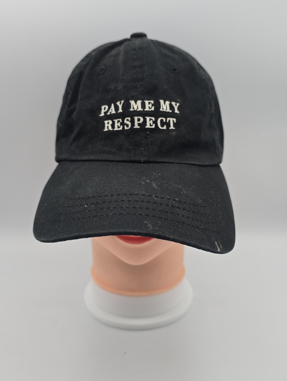 "Pay Me My Respect" Embroidered Black Adjustable Strapback Hat